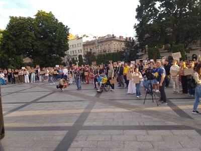 A Leopoli, una manifestazione contro la corruzione.