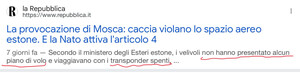 "La provocazione di Mosca: caccia violano lo spazio aereo estone. E la Nato attiva l’articolo 4"