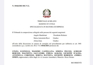Il decreto del Tribunale civile di Milano elenca i nomi dei cittadini ricorrenti