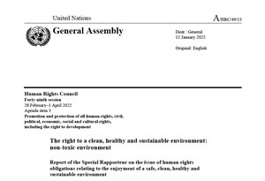 Rapporto ONU sulle zone di sacrificio