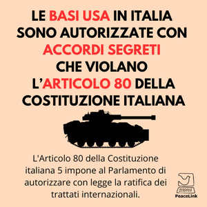 Le basi USA in Italia violano l'articolo 80 della Costituzione Italiana