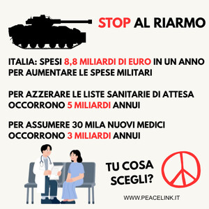 Raffronto fra spese militari e spese sanitarie