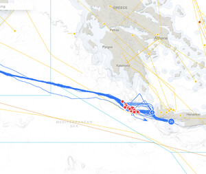 Il tragitto delle imbarcazioni della Global Sumud Flotilla che si stava dirigendo verso Gaza per portare aiuti