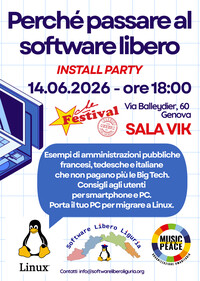 Perché passare al software libero?
Ve lo spieghiamo al Che festival di Music for peace.
