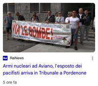 Aviano, il GIP si riserva sulla presenza di armi nucleari