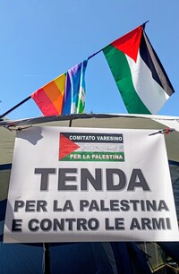 Tenda per la Palestina e contro le armi