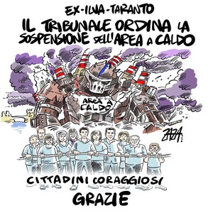 La vignetta di Zaza in cui ringrazia i cittadini coraggiosi che hanno portato avanti questa azione di giustizia ambientale