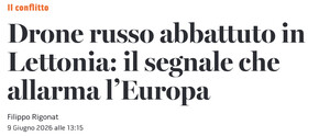 Il titolo della notizia: poi si scopre che il drone non era russo