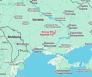 In rosso la località dove sorge la più grande acciaieria dell'Ucraina