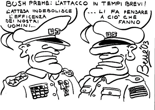 in attesa delle guerra vignetta di Bene
