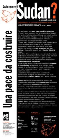 “QUALE PACE PER IL SUDAN? La parola alla società civile”
