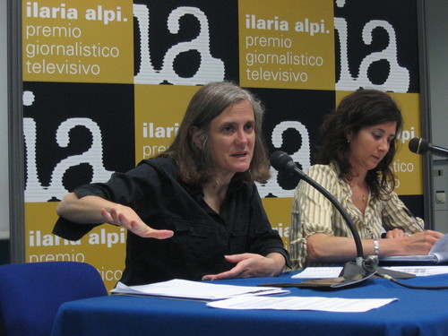 Amy Goodman, conduttrice di "Democracy Now!" (www.democracynow.org), programma radiofonico e televisivo statunitense di informazione alternativa.