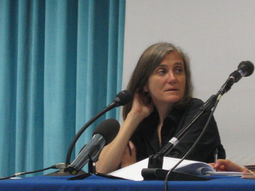 Amy Goodman, conduttrice di "Democracy Now!" (www.democracynow.org), programma radiofonico e televisivo statunitense di informazione alternativa.