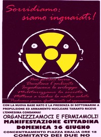 Manifestazione antinucleare a Taranto: aiutaci con un contributo sul conto corrente postale 13403746 intestato ad Associazione PeaceLink