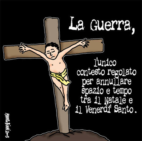 Guerra santa, anzi santissima Vignetta di Mauro Biani
