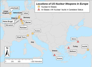 Locations of US Nuclear Weapons in Europe.