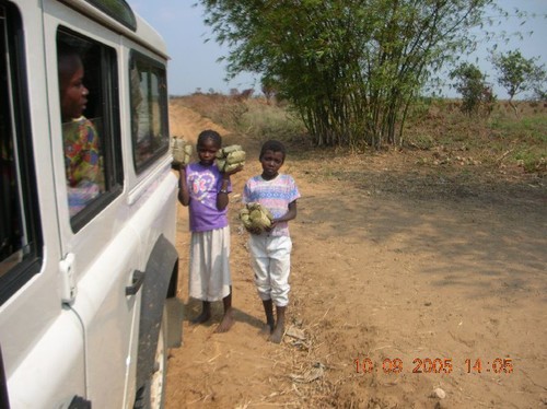 Bimbi venditori di Fufu sulla via