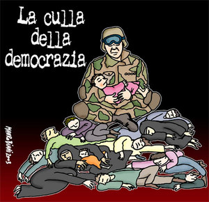 La culla della democrazia  Vignetta di Mauro Biani