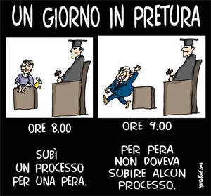 Un giorno in Pretura  Vignetta di Mauro Biani