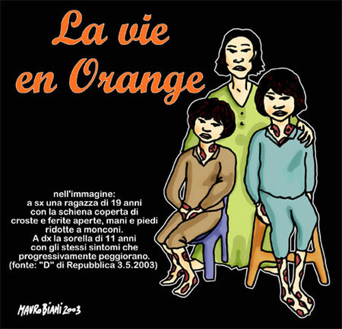 Da "D" di Repubblica del 3 maggio 2003: "Per loro la guerra del Vietnam non è ancora finita. ARMI CHIMICHE: trent'anni fa gli americani impiegarono il micidiale defoliante "Orange". Che ora fa la terz