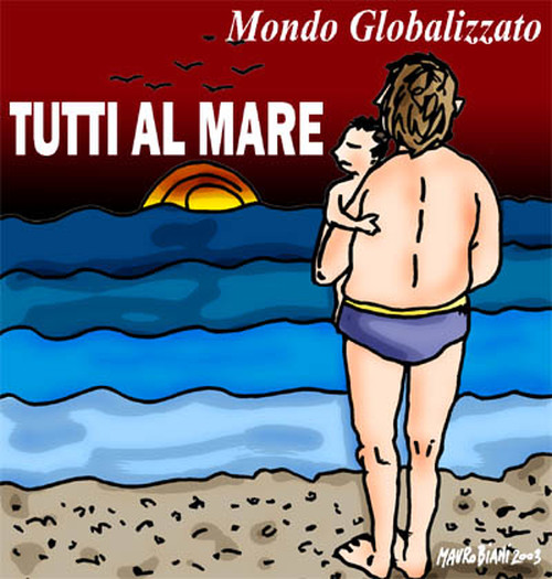 Saluti da Lampedusa Vignetta di Mauro Biani