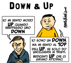 La vicenda del ragazzo down e delle violenze nella sua classe. Vignetta di Mauro Biani http://maurobiani.splinder.com/